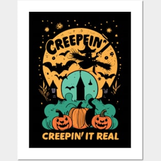 Creepin'it real Funny Halloween Posters and Art